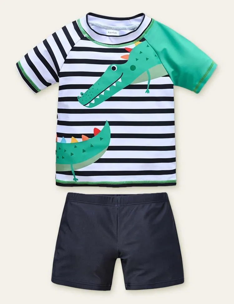 Shark Dinosaur Printed Swimsuit - Image 6