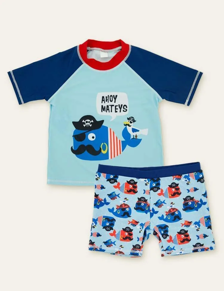 Shark Octopus Cartoon Swimsuit - Image 3