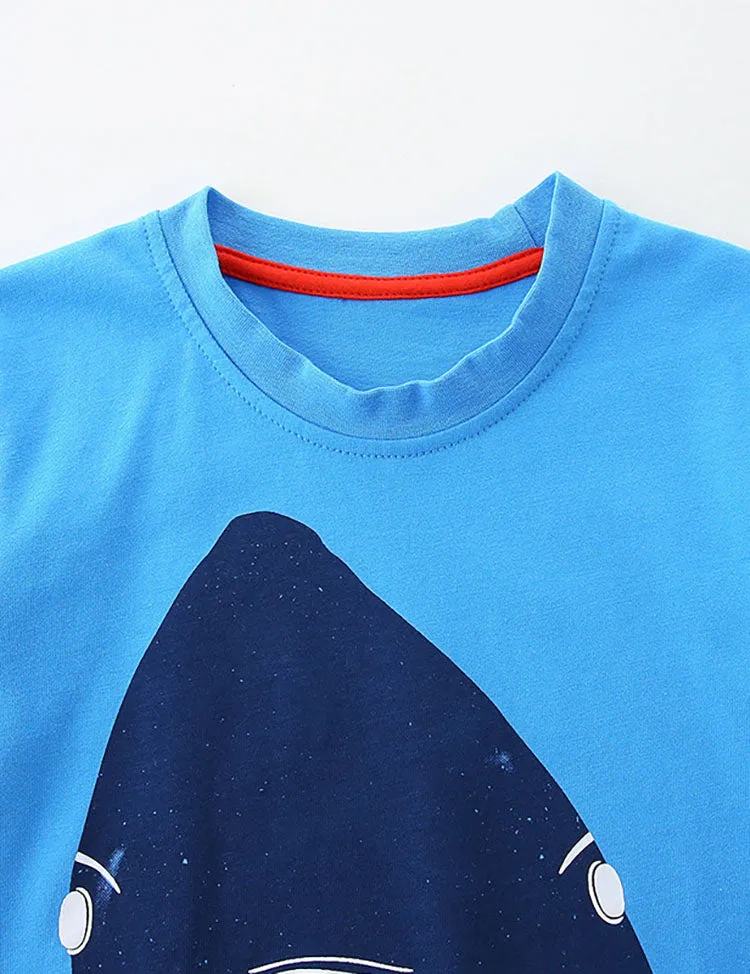 Shark Print Short Sleeve T-Shirt - Image 2