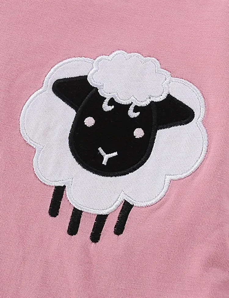 Sheep Appliqué Sweatshirt Set - Image 2