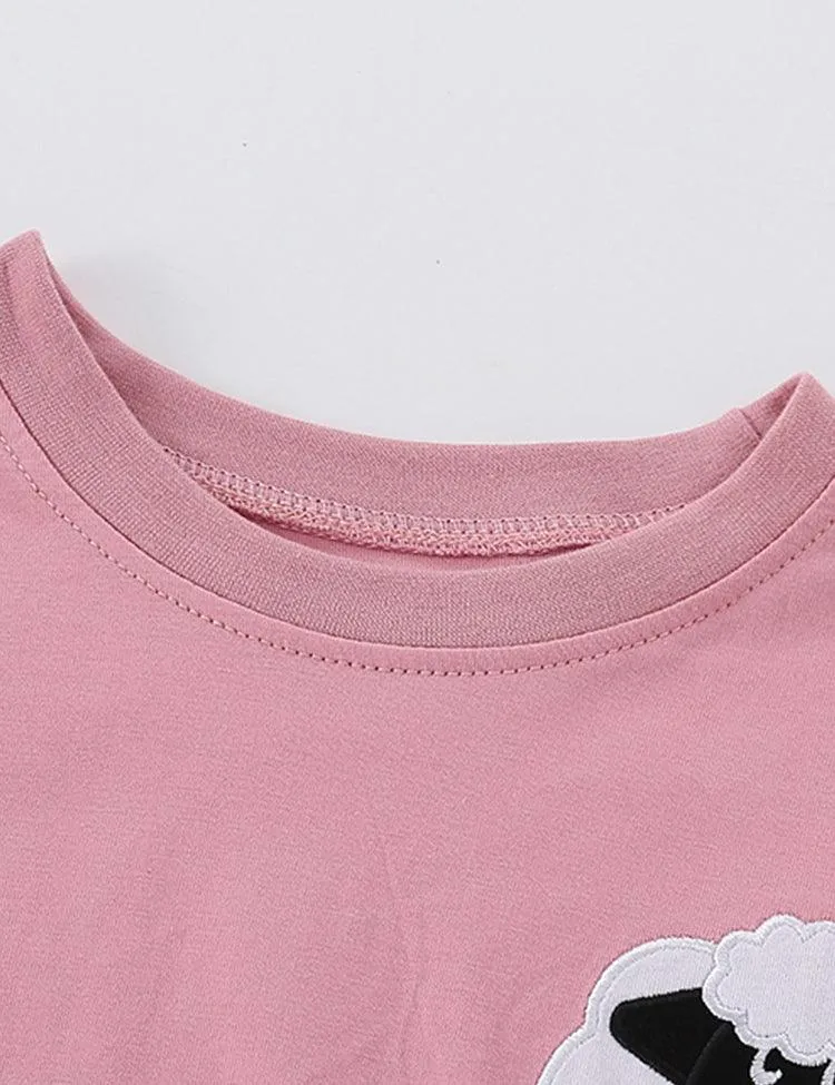 Sheep Appliqué Sweatshirt Set - Image 3