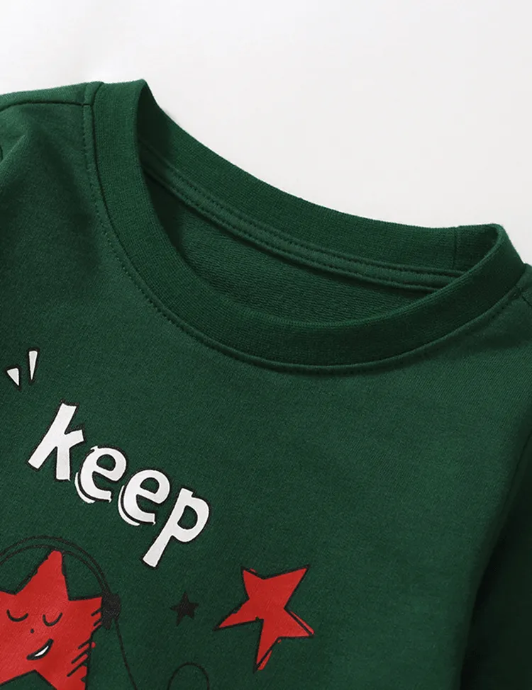 Shiny Red Star Printed Sweatshirt - Image 3