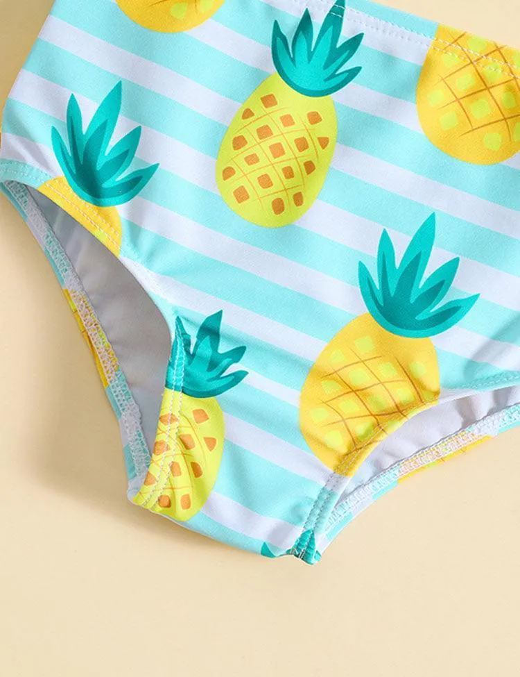 Single Shoulder Ruffled Pineapple Split Swimsuit - Image 3