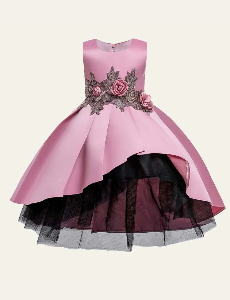Sleeveless Mesh Flowers Party Maxi Dress - Image 3