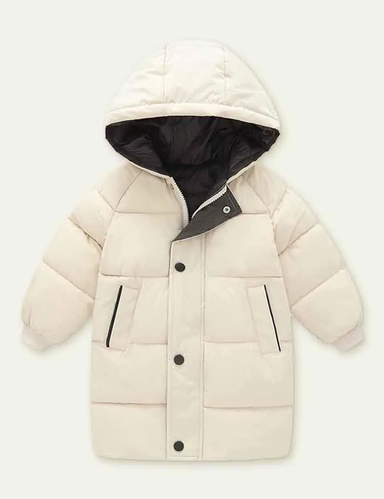 Solid Color Mid-Length down Jacket - Image 5
