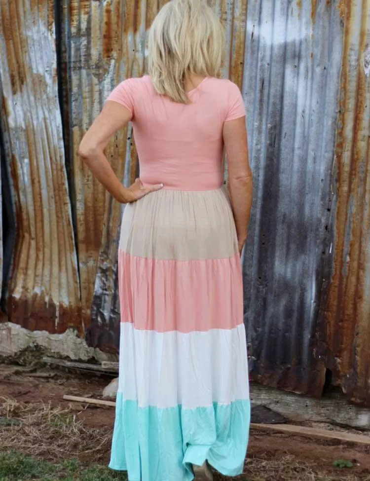 Solid Color Patch Family Matching Dress - Image 2