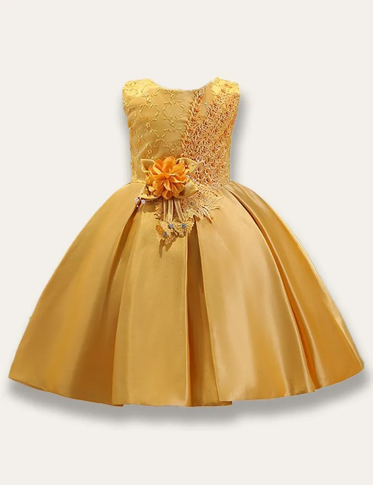 Solid Color Satin Princess Party Dress - Image 3