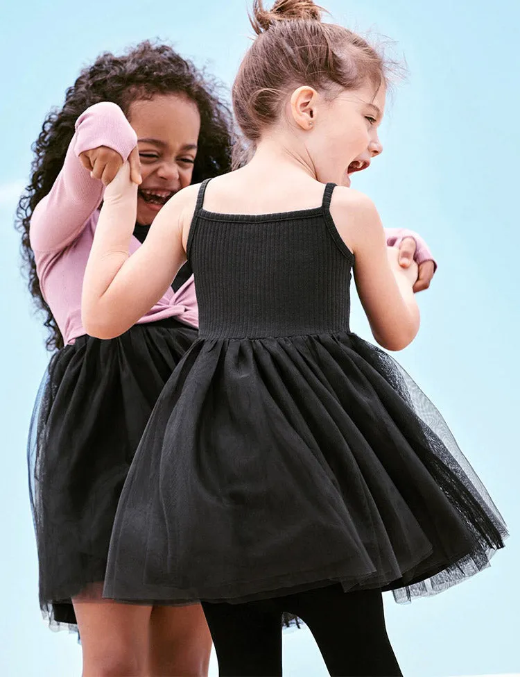 Solid Color Tulle Strap Dress - Image 4
