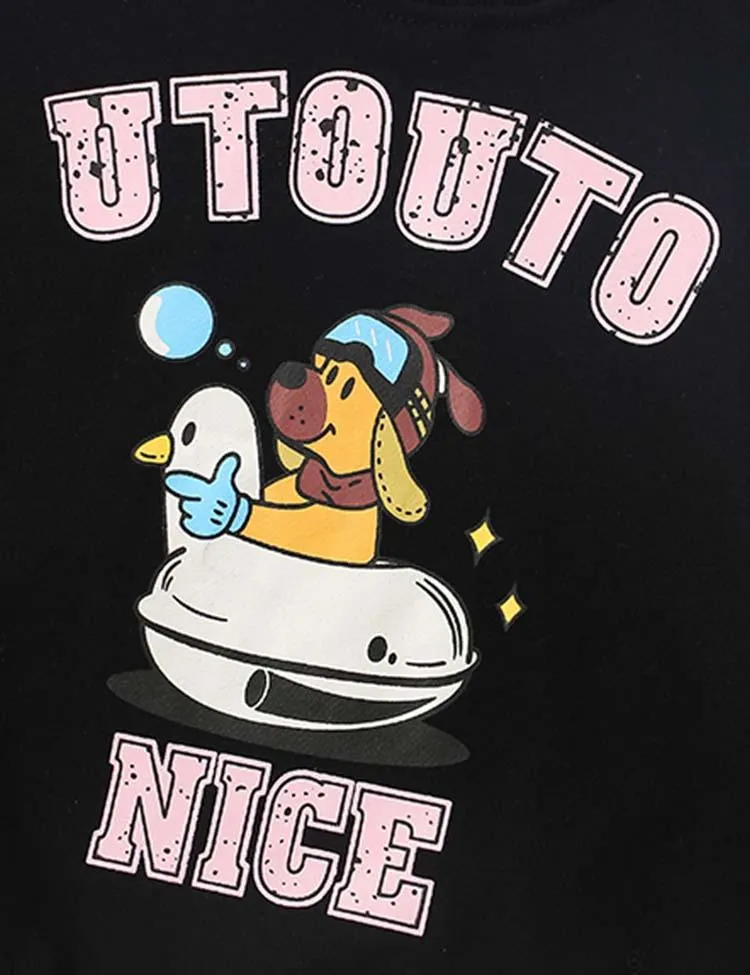Spaceship Puppy Printed Sweatshirt - Image 2