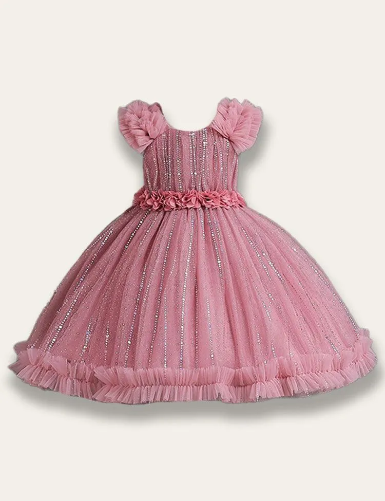 Sparkling Floral Princess Party Dress - Image 3