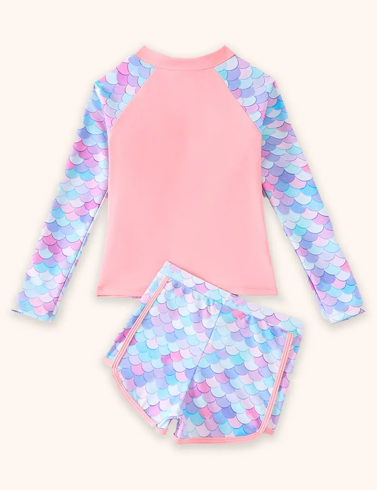 Split Long-sleeved Zip-up Swimsuit - Image 2
