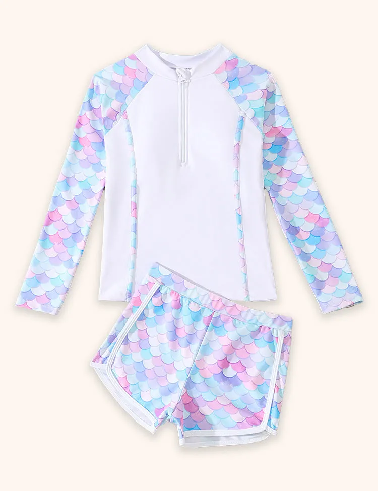 Split Long-sleeved Zip-up Swimsuit - Image 3