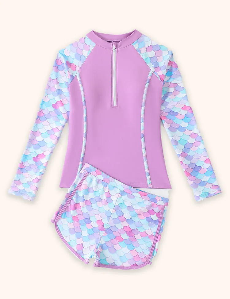 Split Long-sleeved Zip-up Swimsuit - Image 5