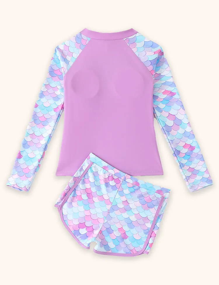 Split Long-sleeved Zip-up Swimsuit - Image 6