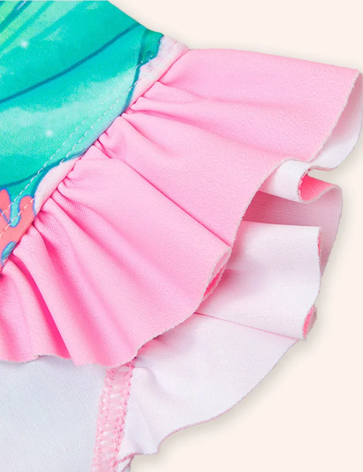 Mermaid Print Lace Swimsuit - Image 3
