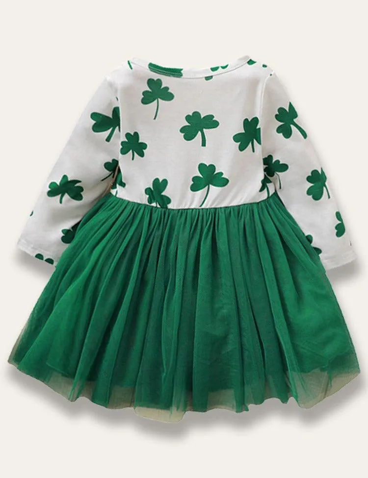 St. Patrick's Day Clover Print Dress - Image 2