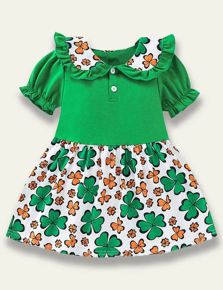 St. Patrick's Day Clover Print Dress