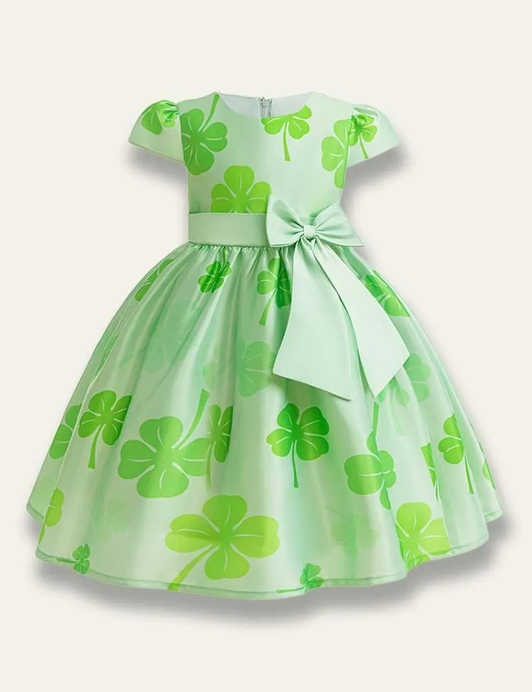 St. Patrick's Day Clover Printed Dress
