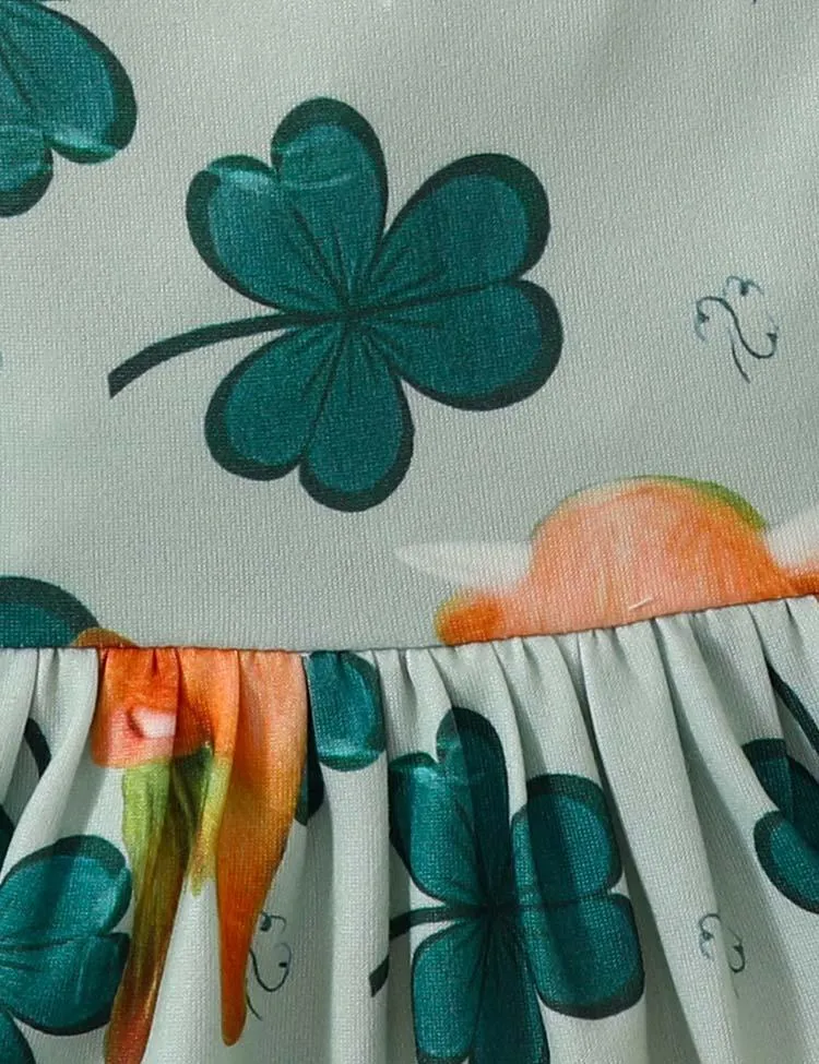 St.Patrick's Day Clover Strap Romper - Image 3