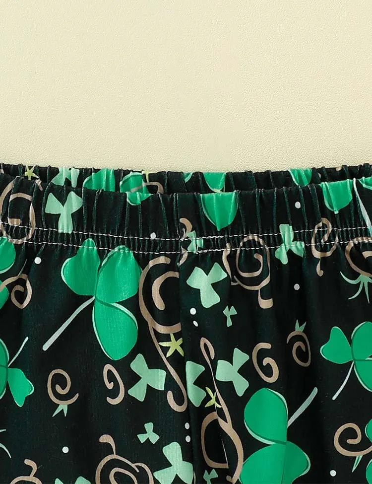 St.Patrick's Day Flared Long Sleeve Dress+Clover Pants - Image 3