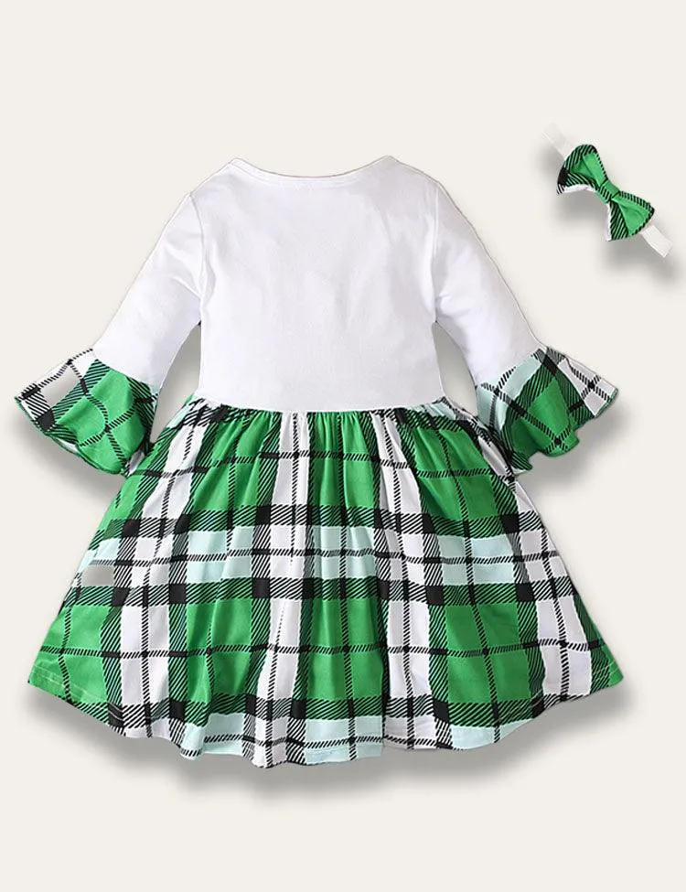St. Patrick's Day Flared Plaid Dress Set - Image 3