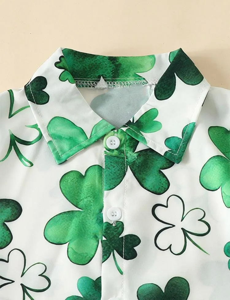 St. Patrick's Day Four Leaf Clover Shirt Set - Image 3