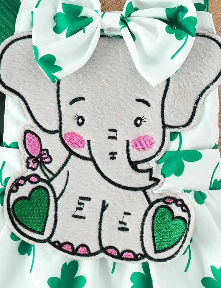 St.Patrick's Day Romper+Elephant Strap Dress - Image 2