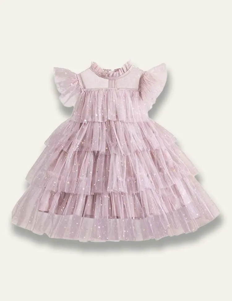 Star Sequin Fluffy Tulle Princess Party Dress - Image 3
