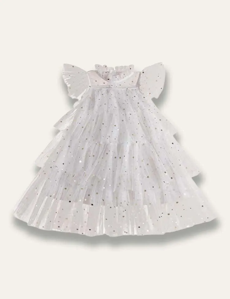 Star Sequin Fluffy Tulle Princess Party Dress - Image 4