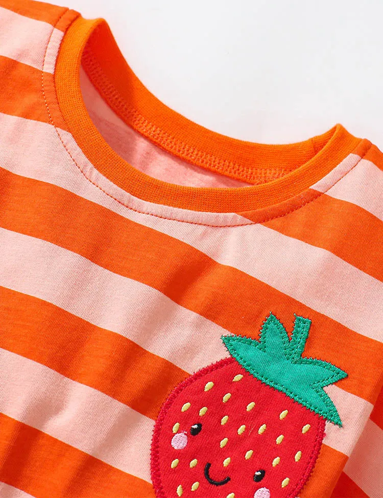 Strawberry Appliqué Patchwork Dress - Image 4