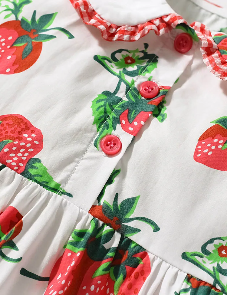 Strawberry Full Printed Cotton Dress - Image 3