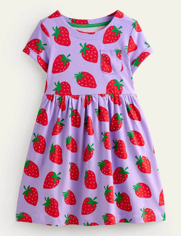 Strawberry Full Printed Dress