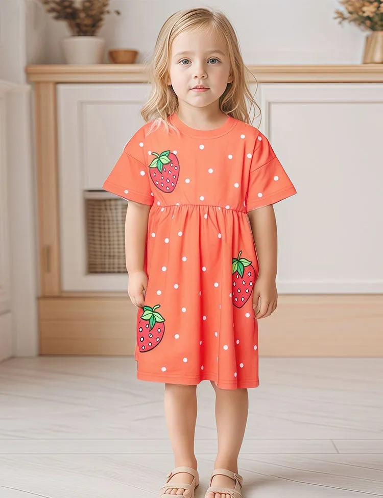 Strawberry Printed Dotted Dress - Image 2