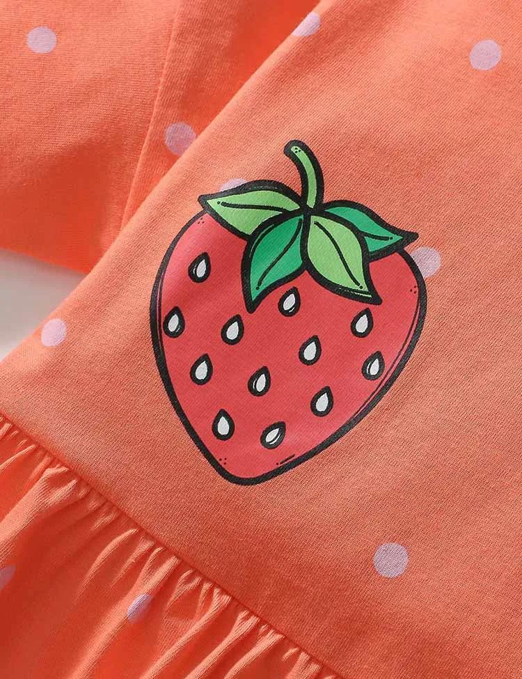 Strawberry Printed Dotted Dress - Image 4