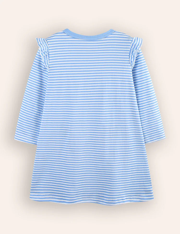 Striped Apple Appliqué Dress - Image 2