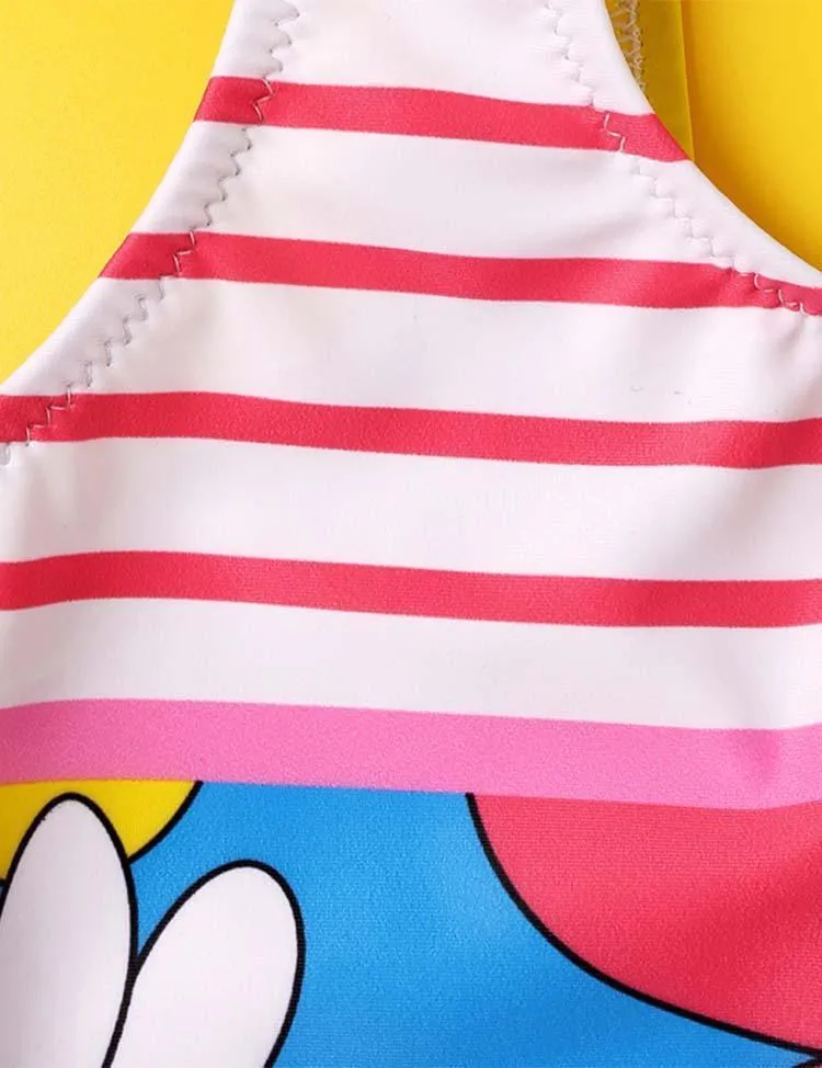 Striped Floral Swimsuit - Image 2