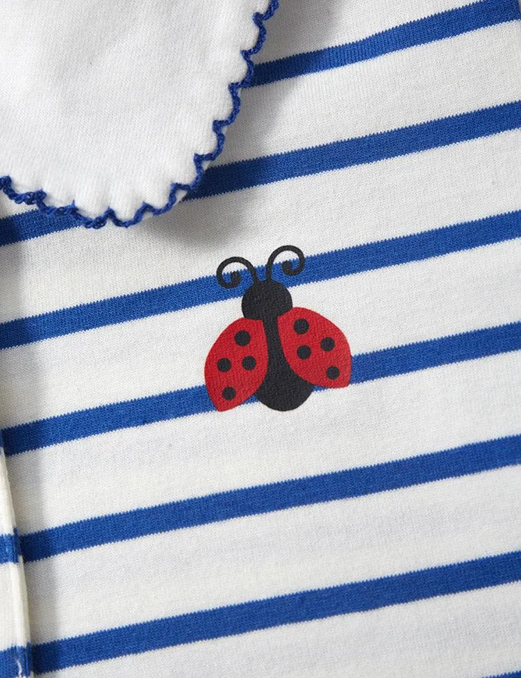 Striped Lace Collar T-shirt - Image 3