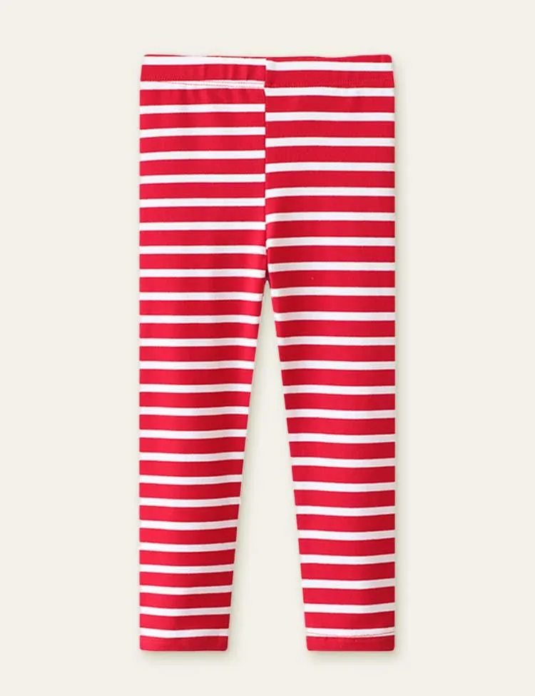 100%Cotton Striped Leggings - Image 2