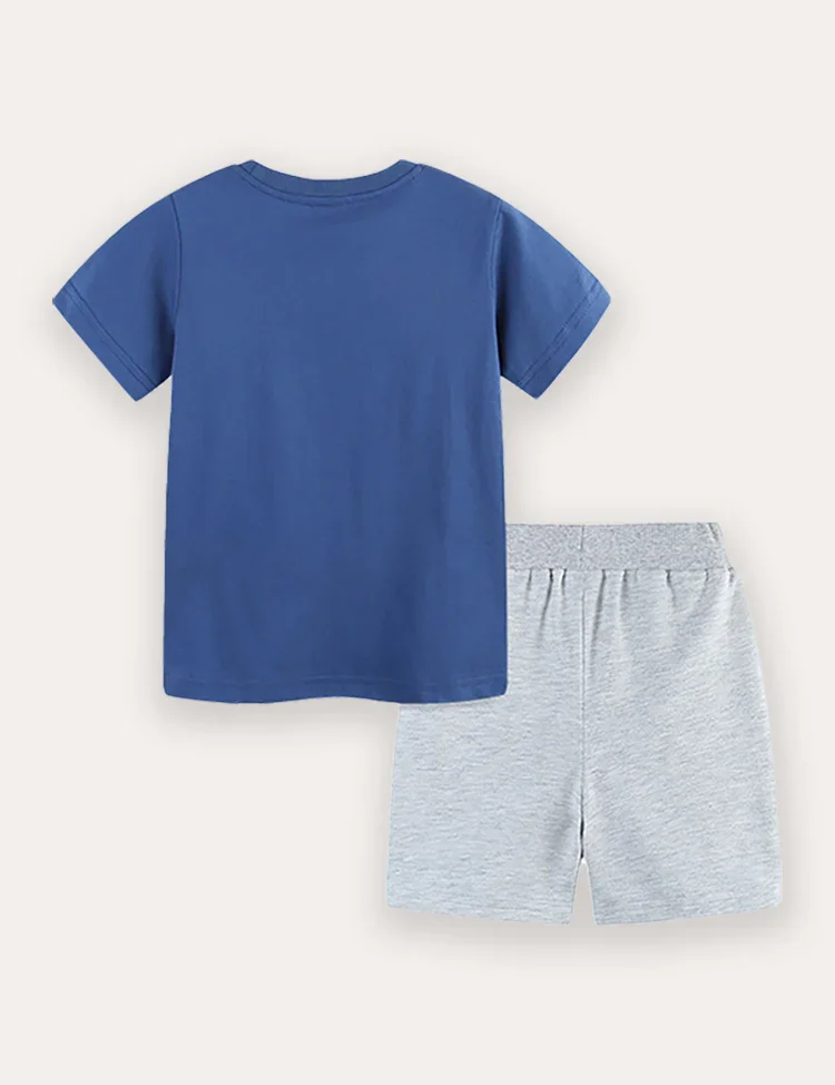 Summer Print Short Sleeve T-Shirt and Shorts Set - Image 2