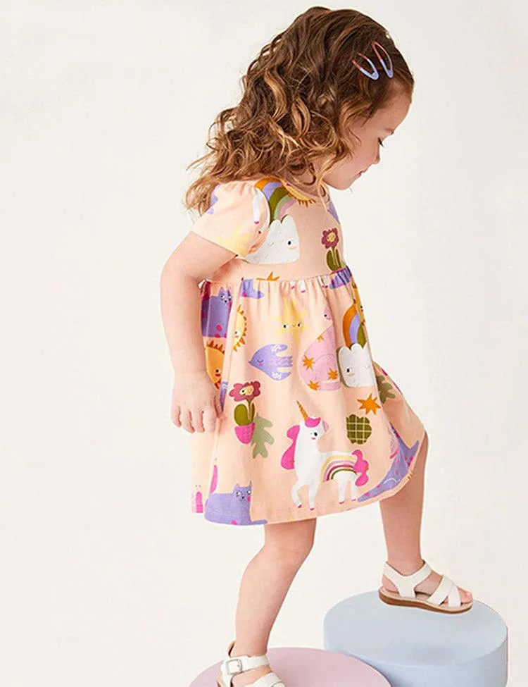 Sunshine Unicorn Print Dress - Image 2