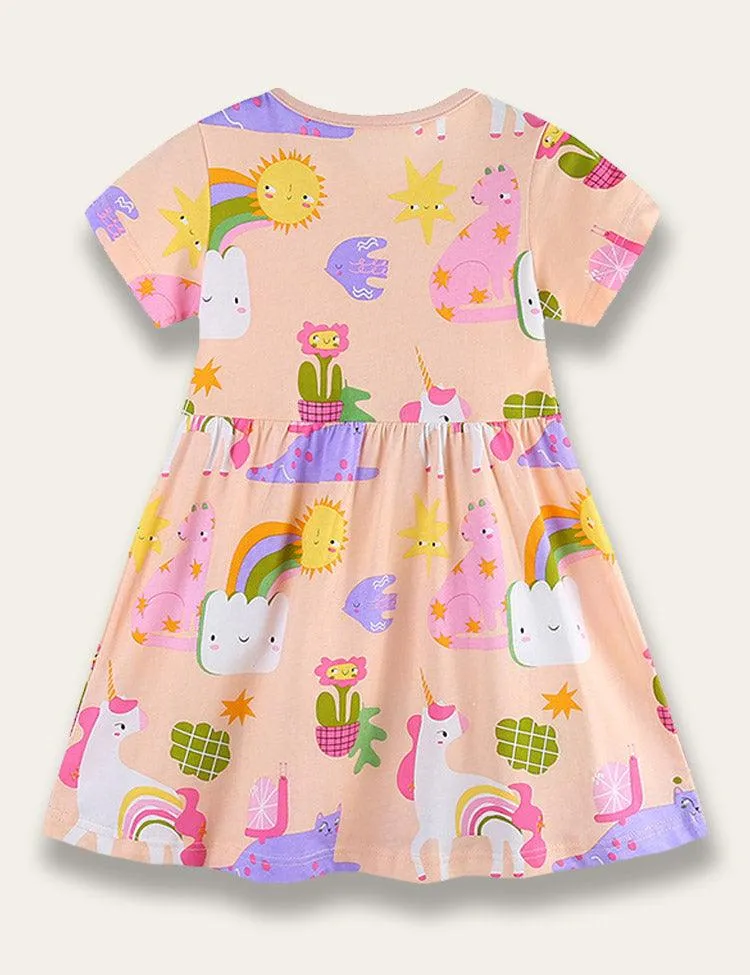 Sunshine Unicorn Print Dress - Image 4