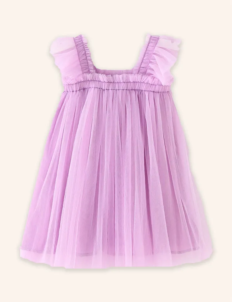 Frill Sleeves Tulle Dress - Image 2