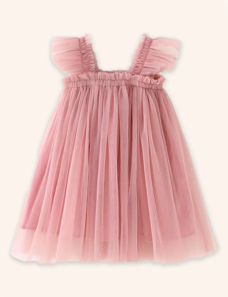 Frill Sleeves Tulle Dress - Image 3