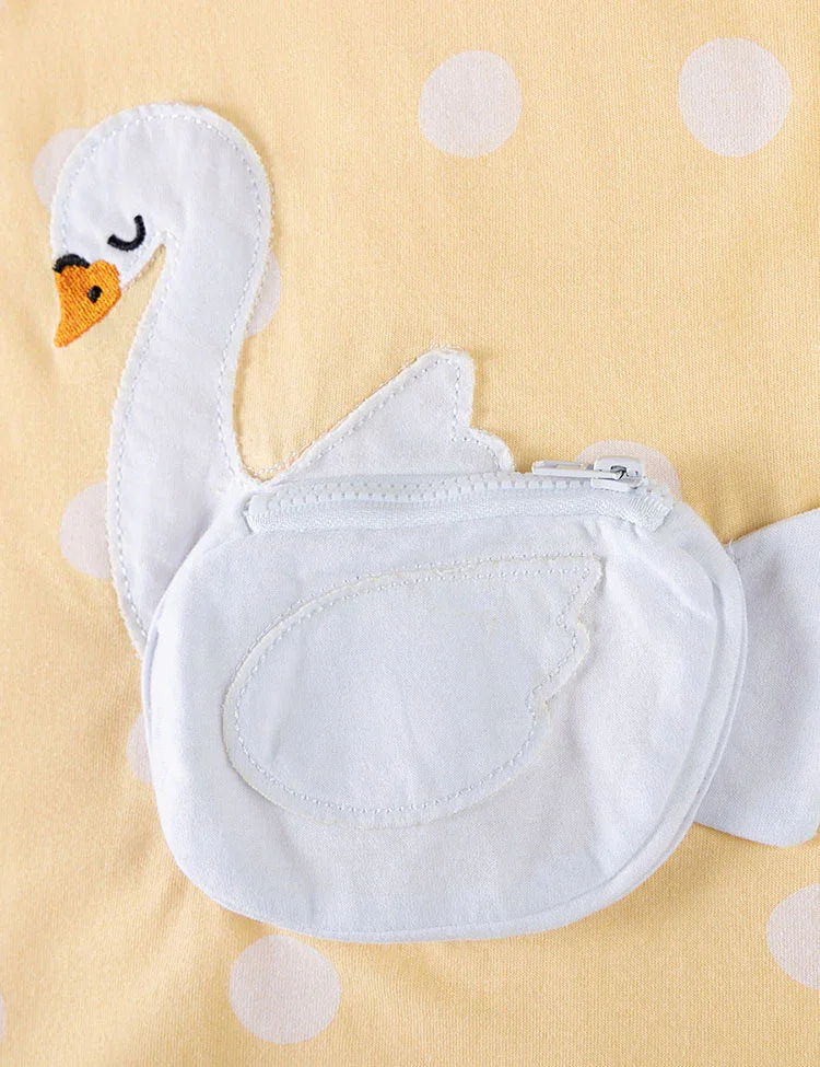Swan Appliue Bag Long Sleeve Dress - Image 3