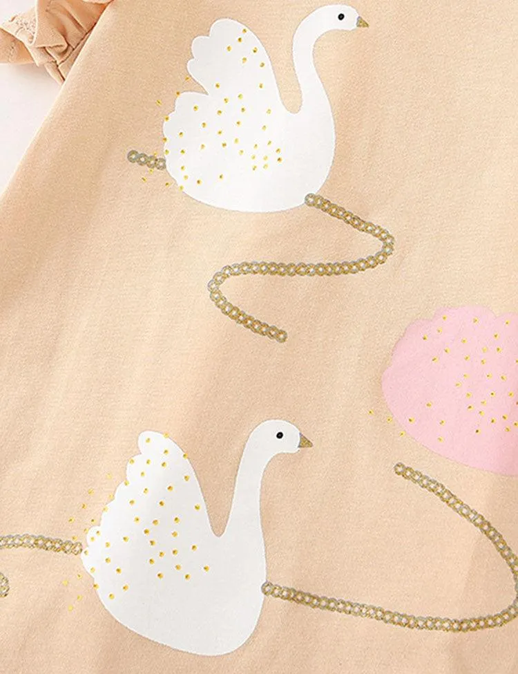 Swan Printed Flying Sleeve Set - Image 2