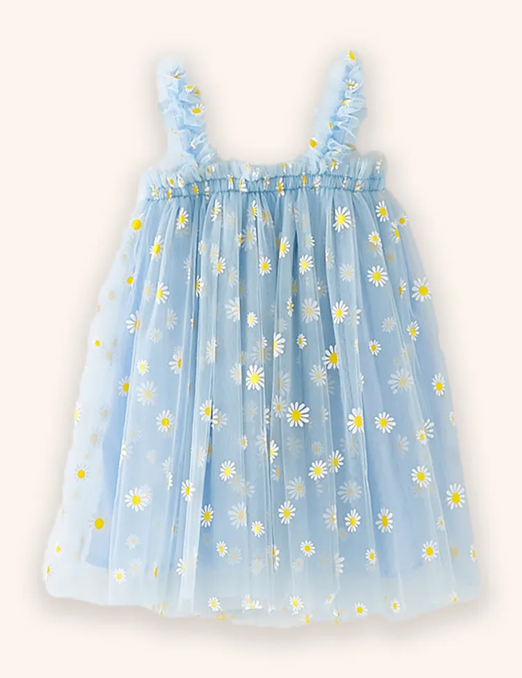 Sweet Flower Embroidered Tulle Dress - Image 2