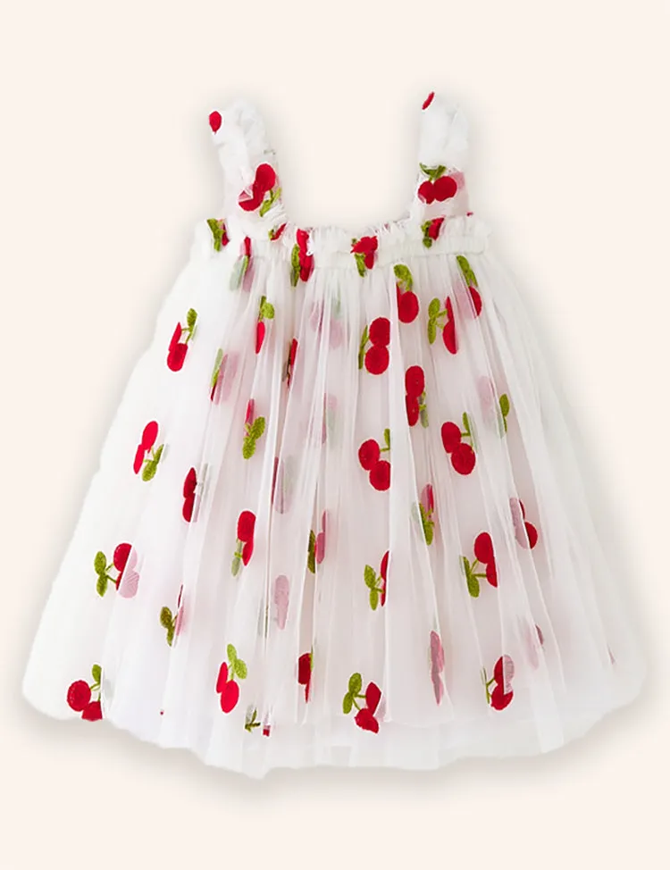 Sweet Flower Embroidered Tulle Dress - Image 6
