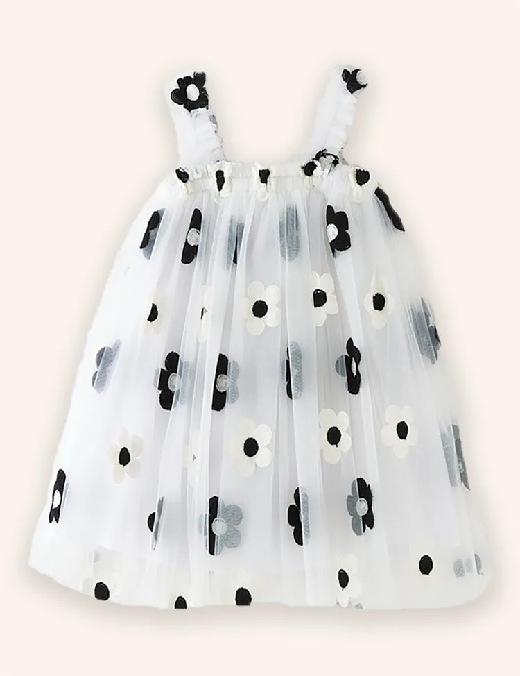 Sweet Flower Embroidered Tulle Dress - Image 8
