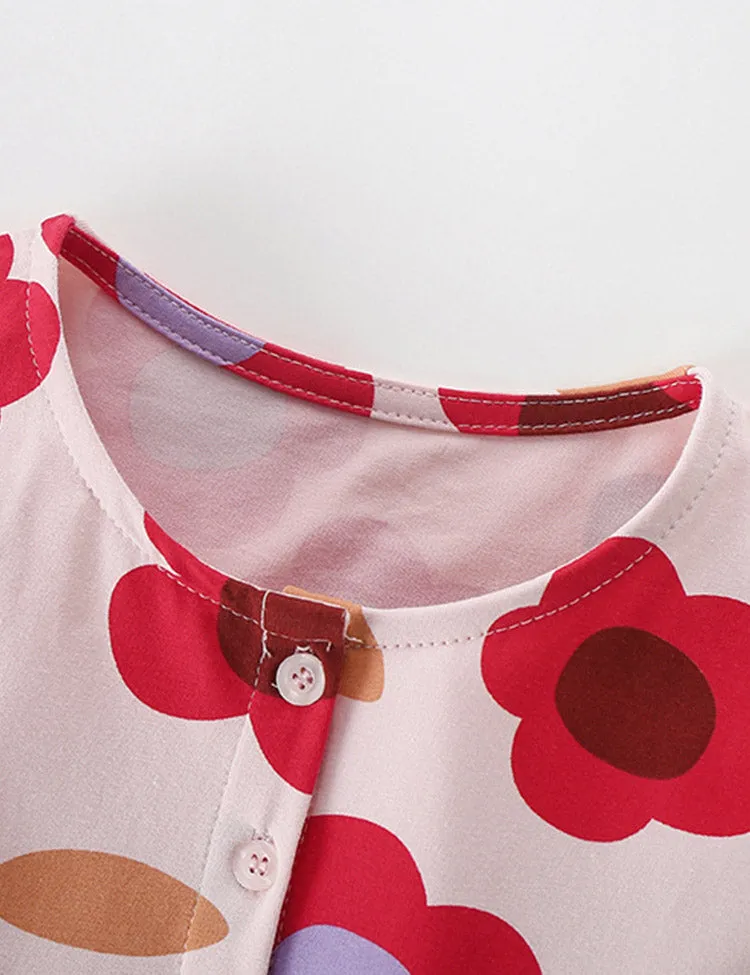 Sweet Flower Print Cotton Dress - Image 2