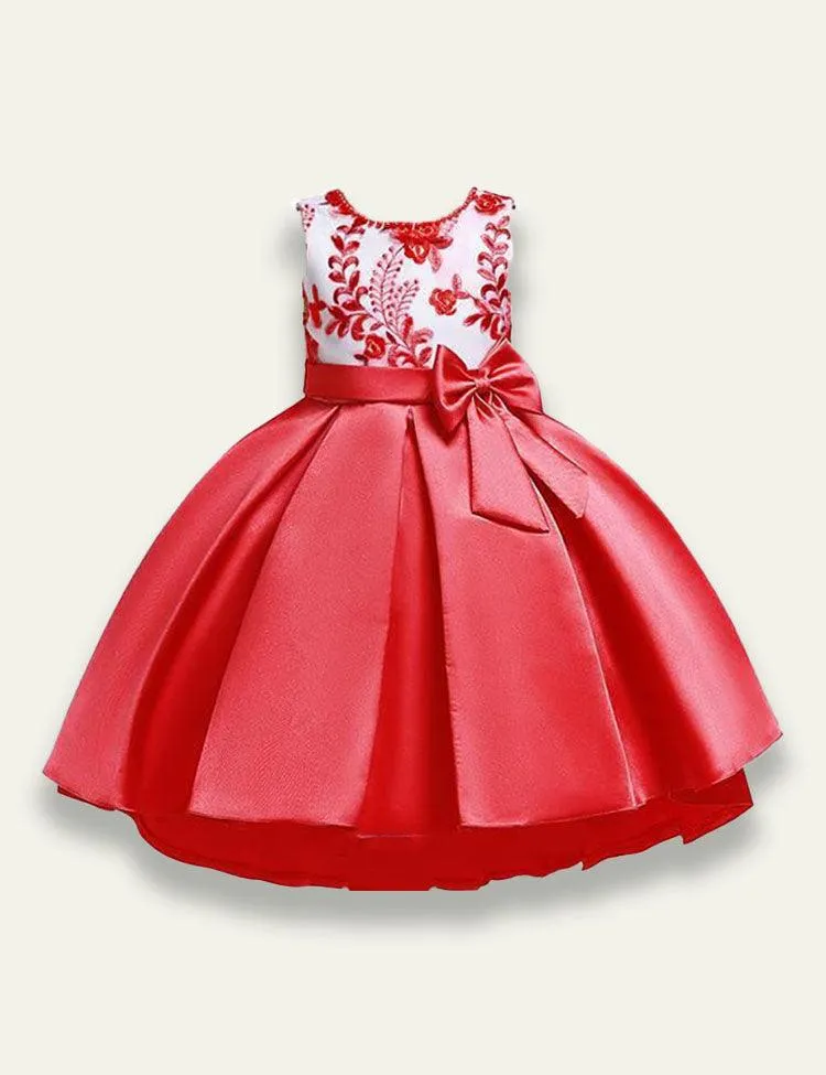 Tail Embroidered Bow Party Dress - Image 5